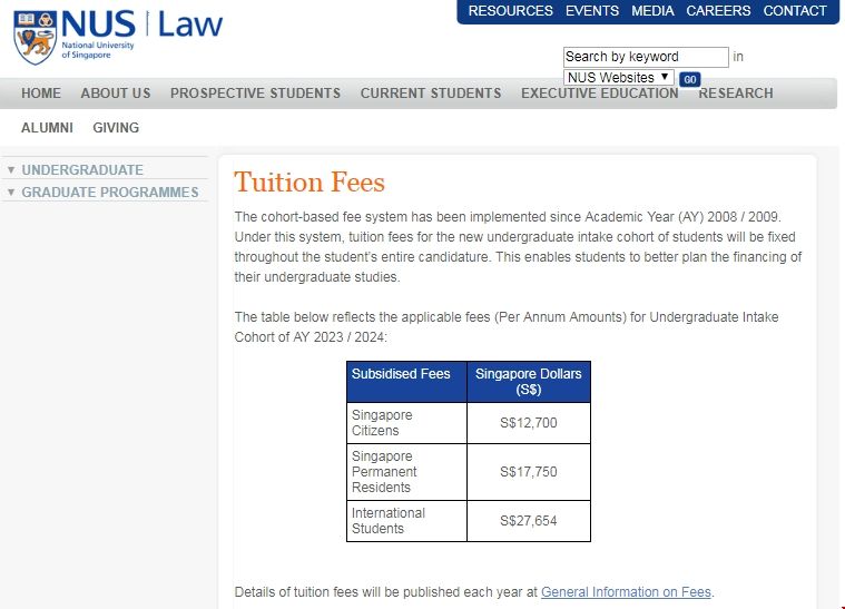 新加坡國立大學.png 新加坡國立大學法學院本科學費.png