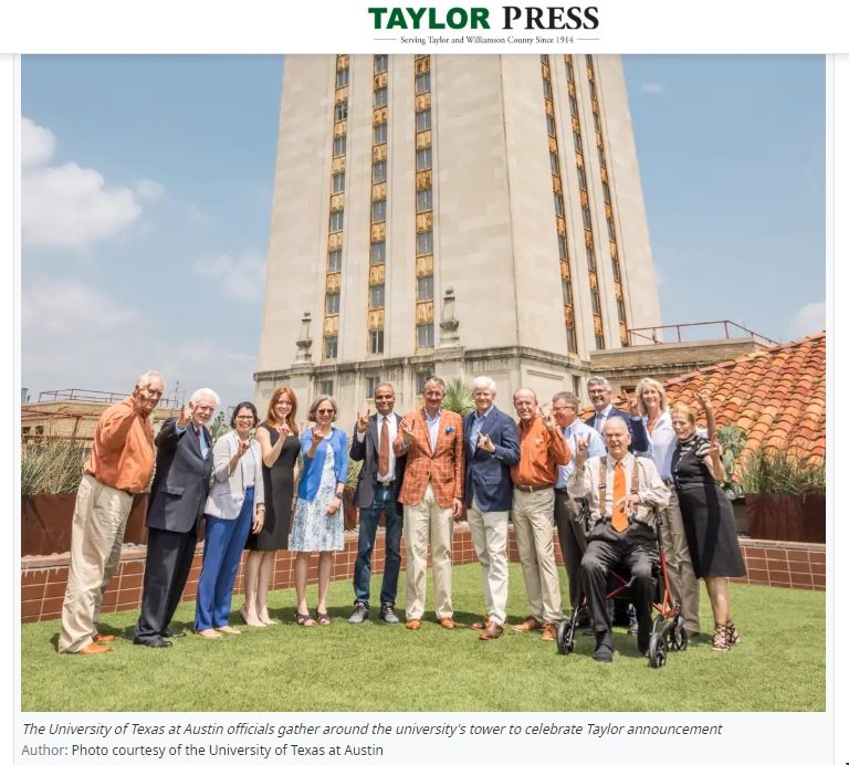 德克薩斯大學奧斯汀將成立泰勒中心.png 德克薩斯大學奧斯汀將成立泰勒中心.png