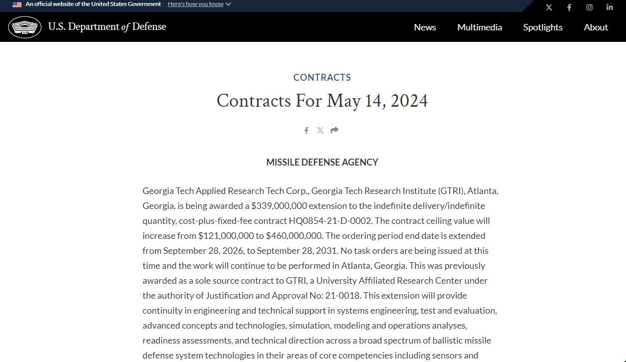 佐治亞理工學院獲得數億MDA延期合同.png 佐治亞理工學院獲得數億MDA延期合同.png